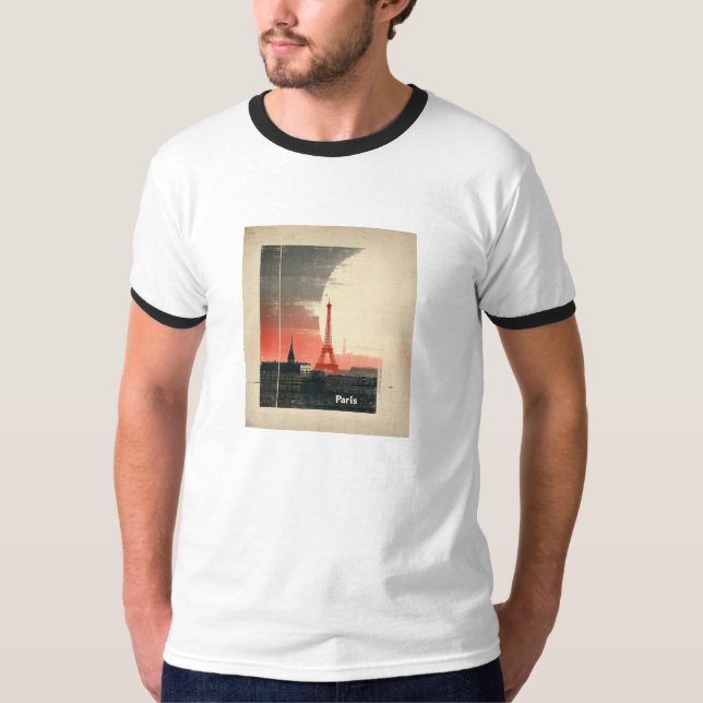 Paris, Frankrike - 1960-talets inspirerade grafik T Shirt (Framsida)