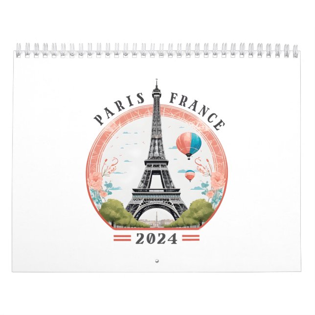 Paris Frankrike 2024 Calendars, Paris Frankrike 20 Kalender (Omslag)