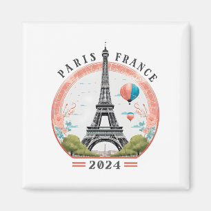 Paris Frankrike 2024 Fleece Blankets, Eiffel Torn Magnet