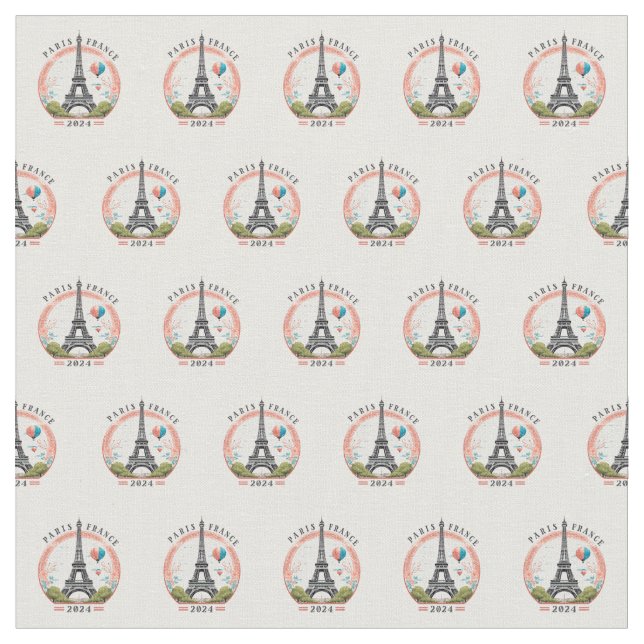 Paris Frankrike 2024 Fleece Blankets, Eiffel Torn Tyg (Närbild)