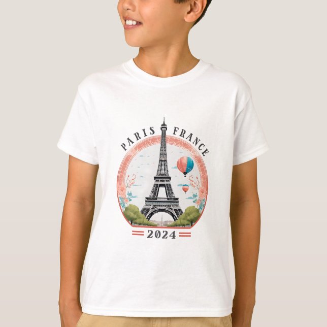 Paris Frankrike 2024 Kids T-Shirt, Paris Frankrike T Shirt (Framsida)