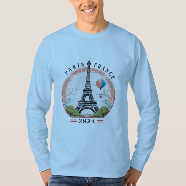 Paris Frankrike 2024 Manar Långärmad T-Shirt, Pari T Shirt (Framsida)