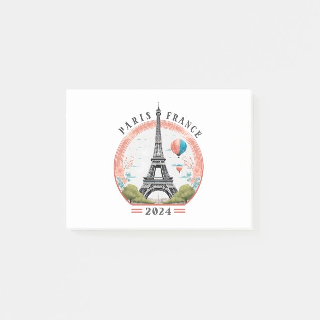 Paris Frankrike 2024 Post-it Notes, Eiffel Torn (Framsida)