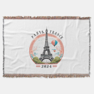 Paris Frankrike 2024 Throw Blankets, Eiffel Torn Filt