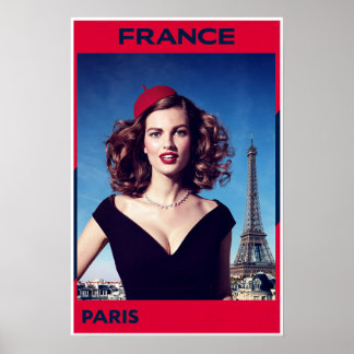 Paris, Frankrike affisch