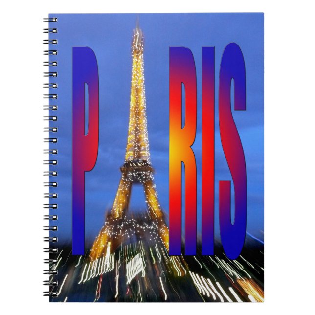 Paris Frankrike Anteckningsbok Med Spiral (Framsidan)
