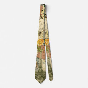 Paris Frankrike Antique Artwork Collage Eiffel Fra Slips