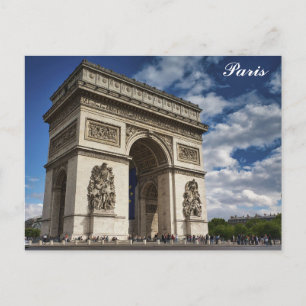 Paris Frankrike Arc De Triomphe Travel Photo Vykort