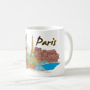 Paris Frankrike Berömd City Kaffemugg