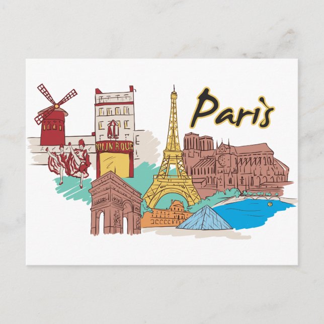 Paris, Frankrike Berömd City Vykort (Framsida)