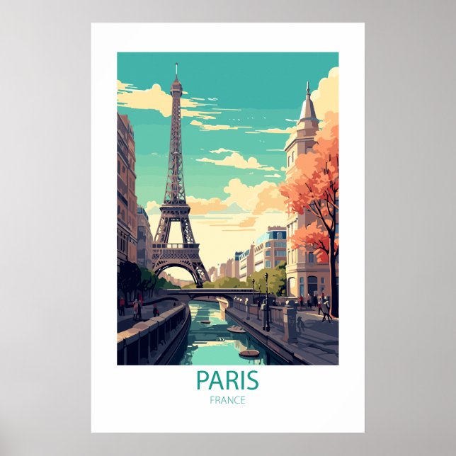 Paris Frankrike Berömd Travel Ställe Poster (Framsidan)