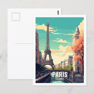 Paris Frankrike Berömd Travel Ställe Vykort