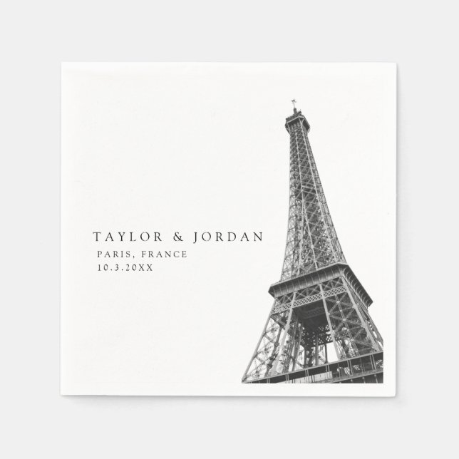 Paris Frankrike Bröllop Eiffel Torn Pappersservett (Framsidan)