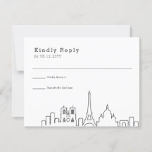 Paris, Frankrike Bröllop | Stylized Skyline OSA