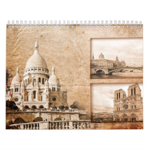 Paris, Frankrike Calendar Kalender