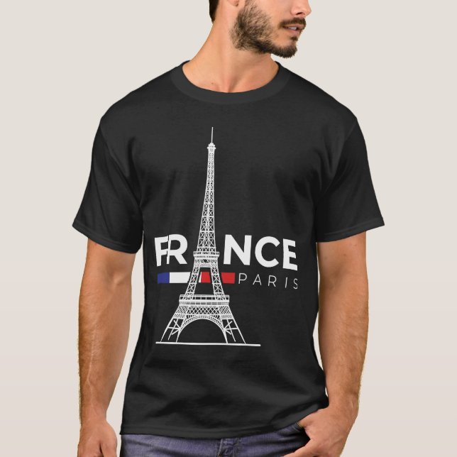 Paris Frankrike City of Kärlek Eiffel Torn Europe T Shirt (Framsida)
