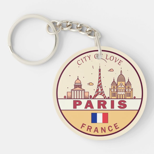 Paris Frankrike City Skyline Emblem (Framsidan)