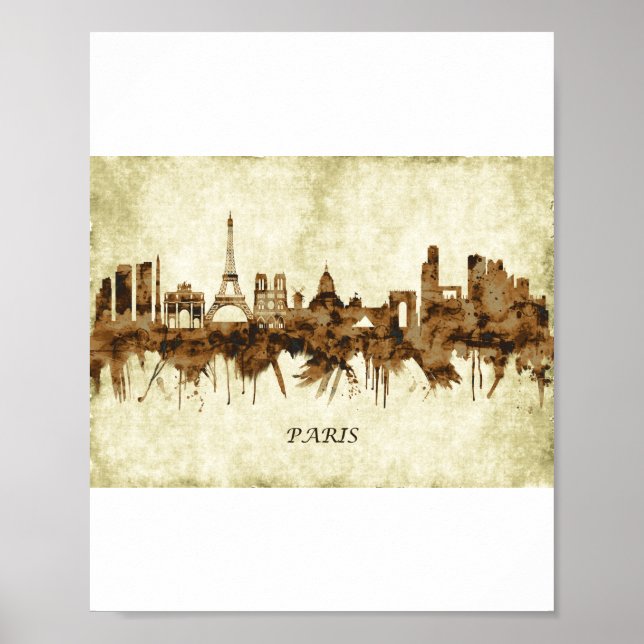 Paris Frankrike Cityscape Poster (Framsidan)