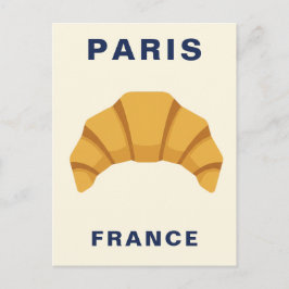 Paris Frankrike Croissant Fransk Mat Bageri Vykort