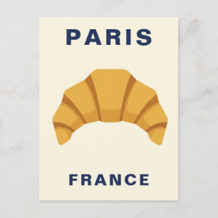 Paris Frankrike Croissant Fransk Mat Bageri Vykort