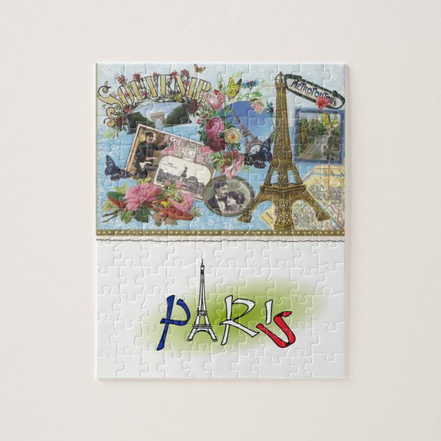 Paris Frankrike Decorative Jigszle Puzzle Pussel (Vertikal)