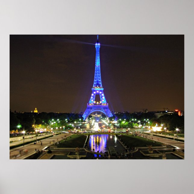 Paris, Frankrike - Eiffel på natten Poster (Framsidan)