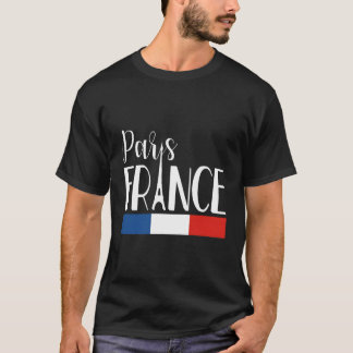 Paris Frankrike Eiffel Torn Flagga Europe Fransk T Shirt