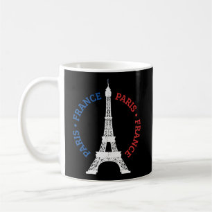 Paris Frankrike Eiffel Torn Fransk Flagga Souvenir Kaffemugg