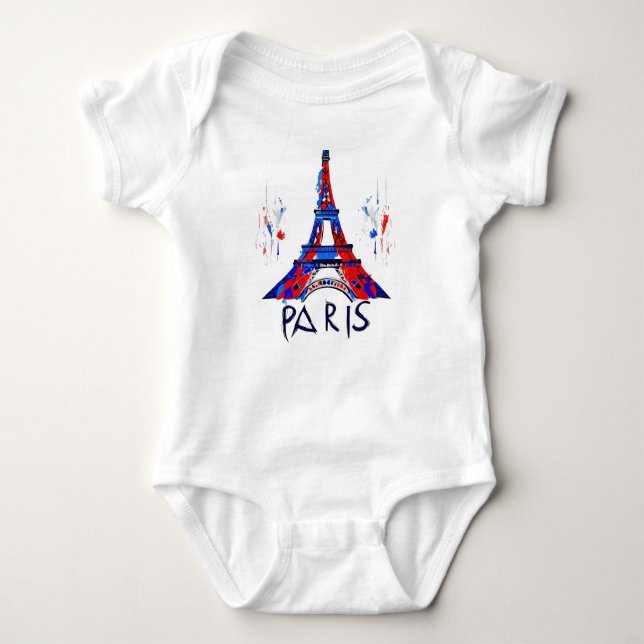 Paris Frankrike Eiffel Torn Gift T Shirt (Framsida)