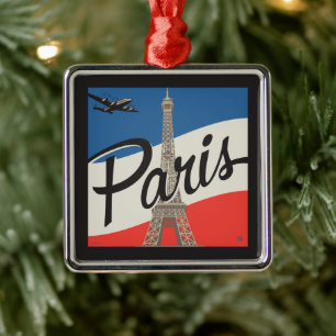 Paris Frankrike Eiffel Torn Julgransprydnad Metall