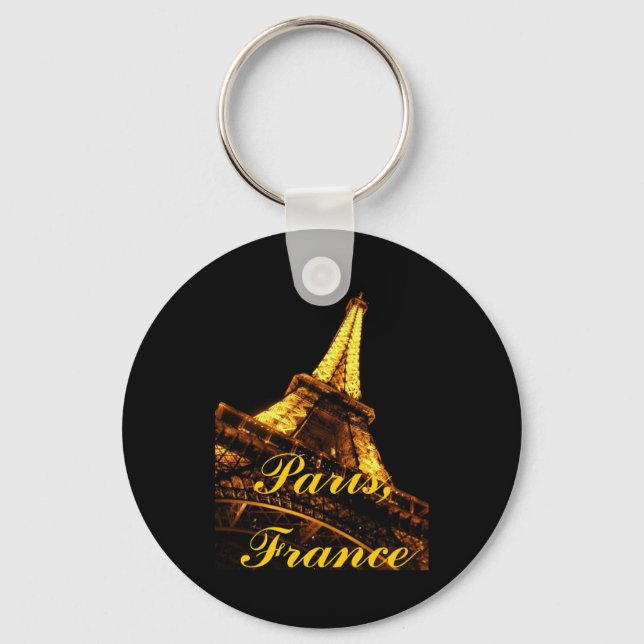 Paris, Frankrike, Eiffel Torn, Keychain Nyckelring (Framsida)