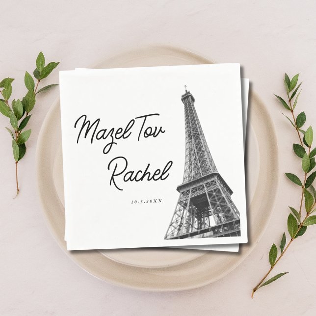 Paris Frankrike Eiffel Torn Mazel Tov Napkins Pappersservett (Paris France Eiffel Tower Mazel Tov Napkins
)