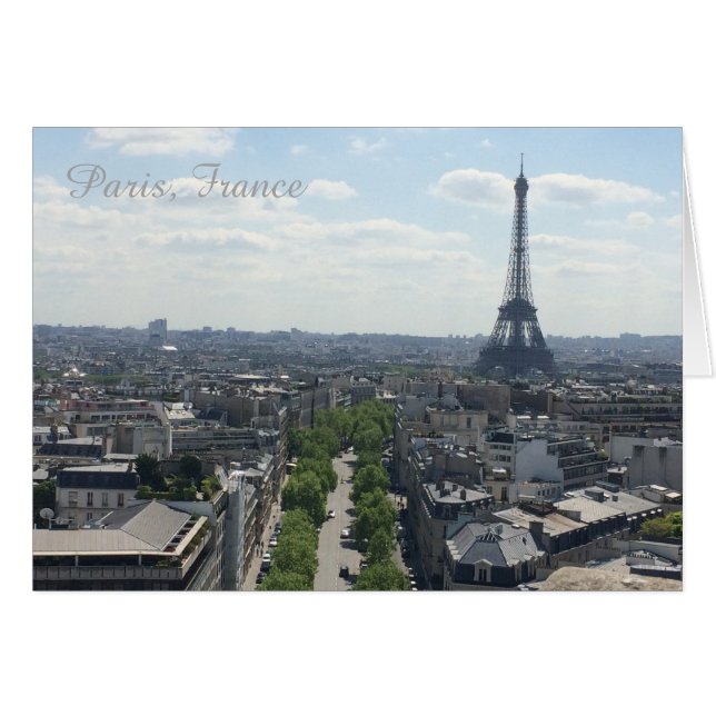 Paris Frankrike Eiffel Torn OBS Kort (Framsidan Horizontal)