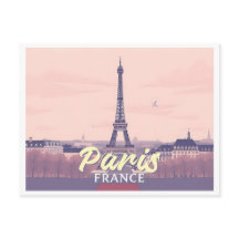 Paris Frankrike Eiffel Torn Pastel Travel Design