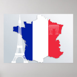 Paris Frankrike Eiffel Torn Poster