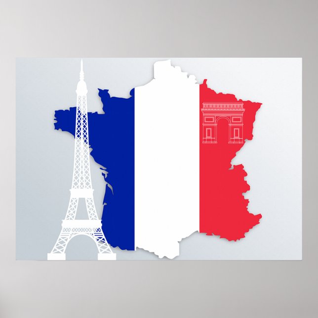 Paris Frankrike Eiffel Torn Poster (Framsidan)