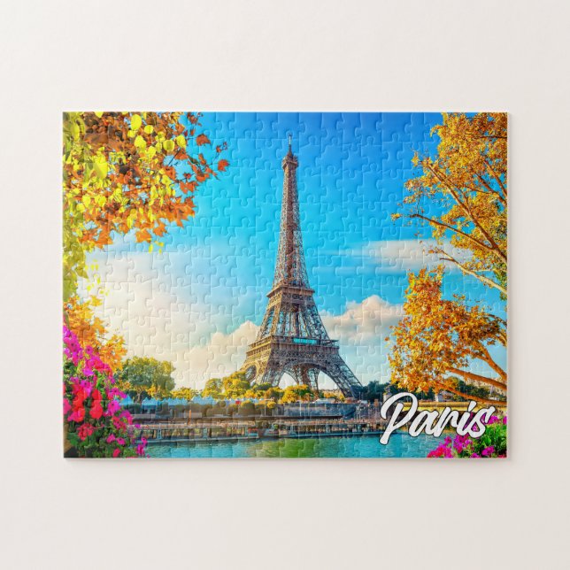 Paris, Frankrike | Eiffel Torn Pussel (Horisontell)