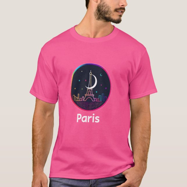 Paris Frankrike Eiffel Torn Snyggt Modern Travel V T Shirt (Framsida)