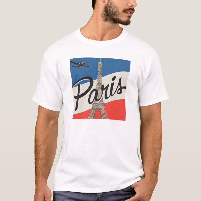 Paris Frankrike | Eiffel Torn T Shirt (Framsida)