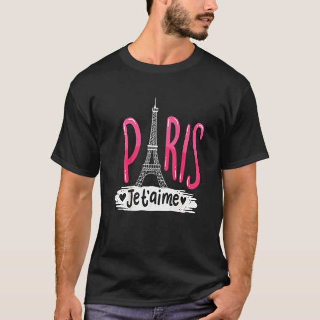 Paris Frankrike Eiffel Torn T Shirt (Framsida)