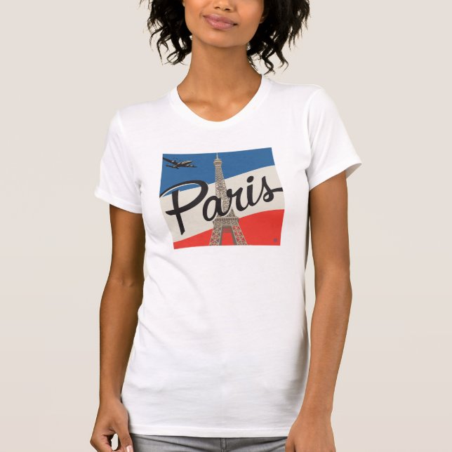 Paris Frankrike | Eiffel Torn T Shirt (Framsida)