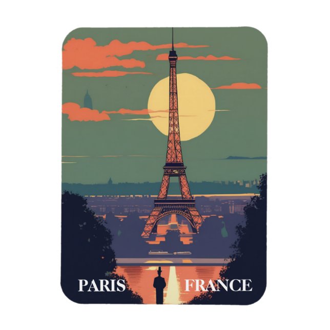 Paris Frankrike Eiffel Torn Travel Art Magnet (Vertikal)