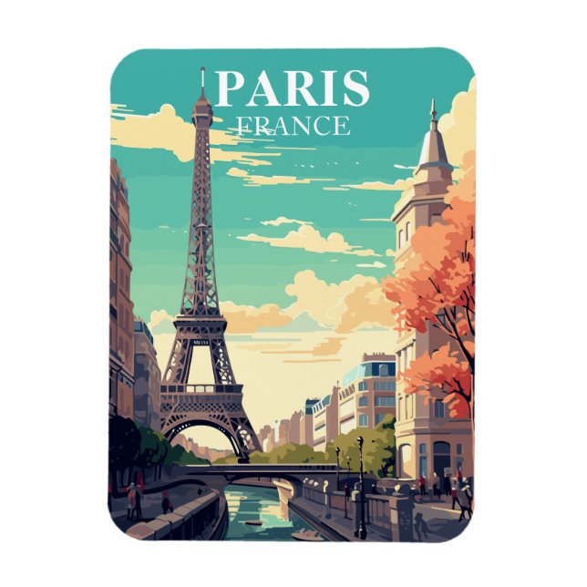 Paris Frankrike Eiffel Torn Travel Souvenir Magnet (Vertikal)