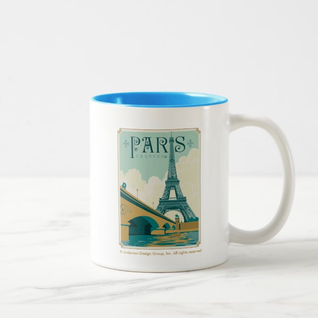 Paris Frankrike - Eiffel Torn Två-Tonad Mugg (Höger)