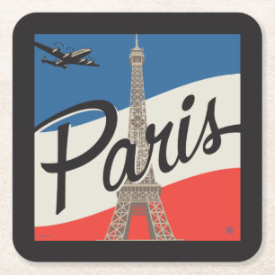 Paris Frankrike Eiffel Torn Underlägg Papper Kvadrat