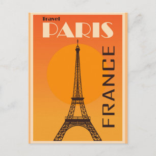 Paris Frankrike Eiffel Torn Vintage resor Poster Vykort