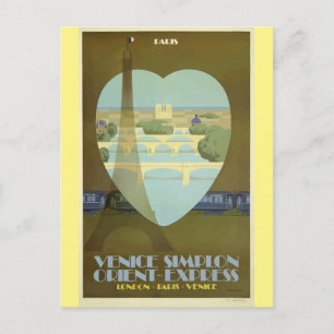 Paris Frankrike Eiffel Torn Vintage resor Poster Vykort