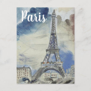 PARIS Frankrike Eiffel Torn vintage resor vykort