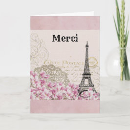 Paris Frankrike Eiffel Torn Vintage Tack Kort