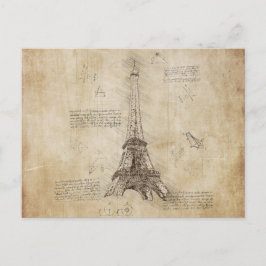 Paris Frankrike - Eiffel Torn Vykort